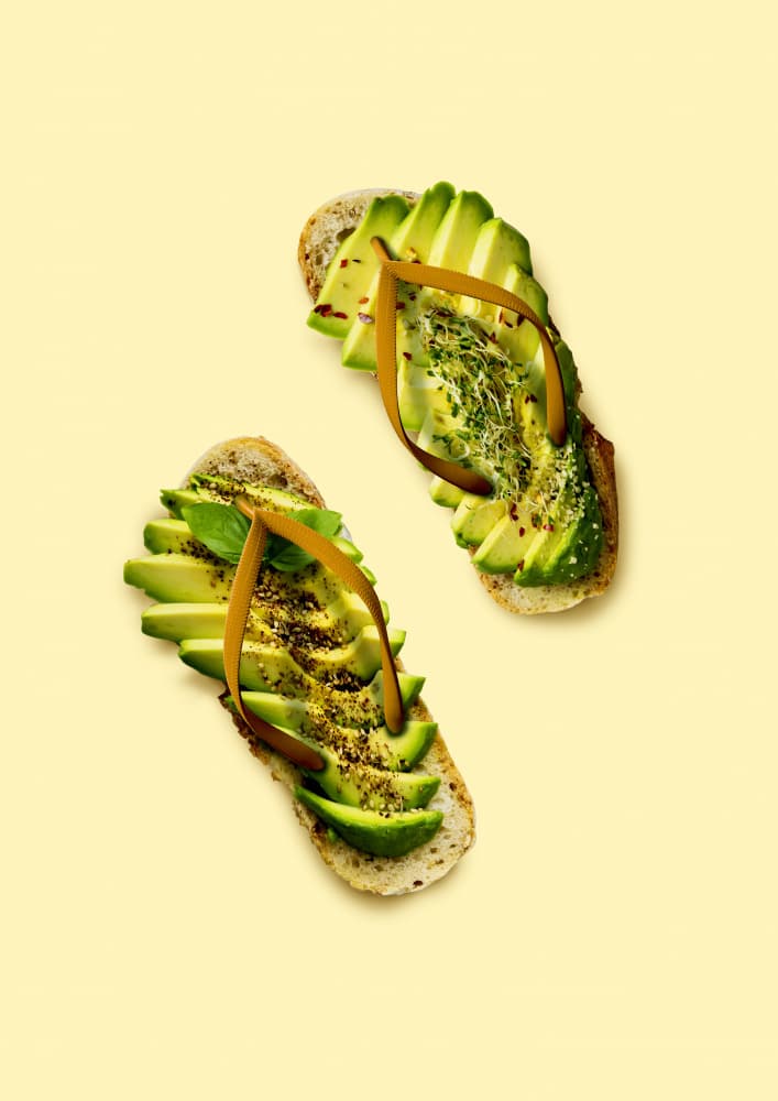 Avocado Flip-Flop Toast by Artem Pozdniakov — canvas wall art