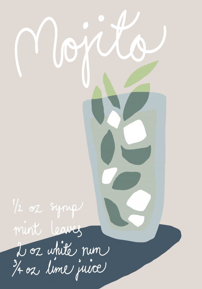 Mojito Cocktail Recipe by Old Artists Studio II — canvas wall art