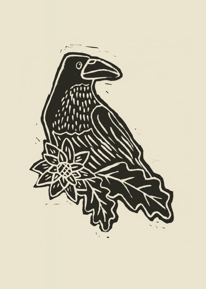 Graphic Raven Bloom by Alexandra Weise — canvas wall art