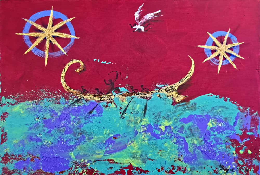 Ancient Sea Journey by Kanat Ibragimov — canvas wall art