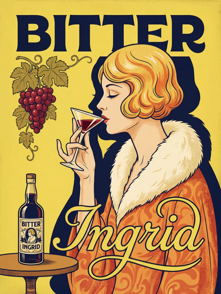 Art Deco Woman Drinking by Andreas Magnusson — canvas wall art