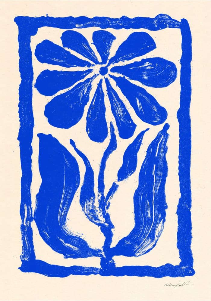 Blue Flower by EDEN KALIF — canvas wall art