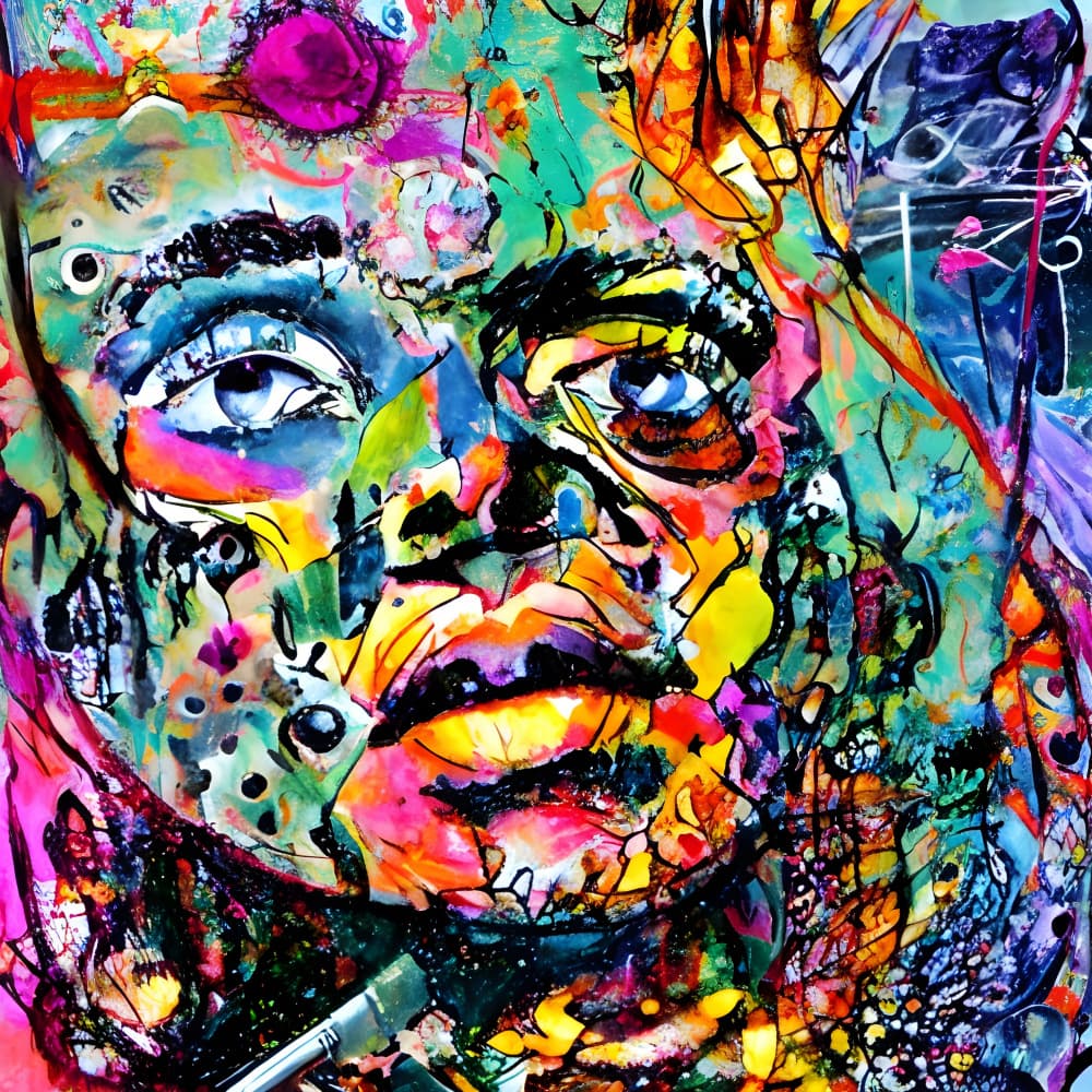 Colorful Abstract Face by mnemonixART — canvas wall art