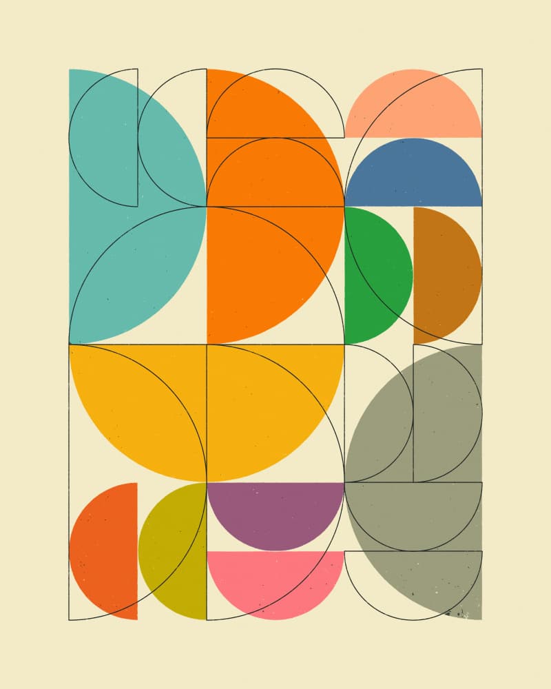 Vibrant Geometric Circles by Jazzberry Blue — canvas wall art