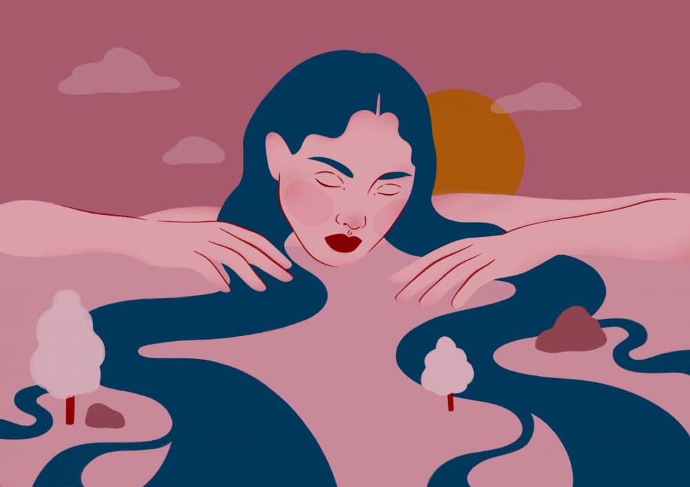 Serene River Woman by Ida Alvarsson — canvas wall art
