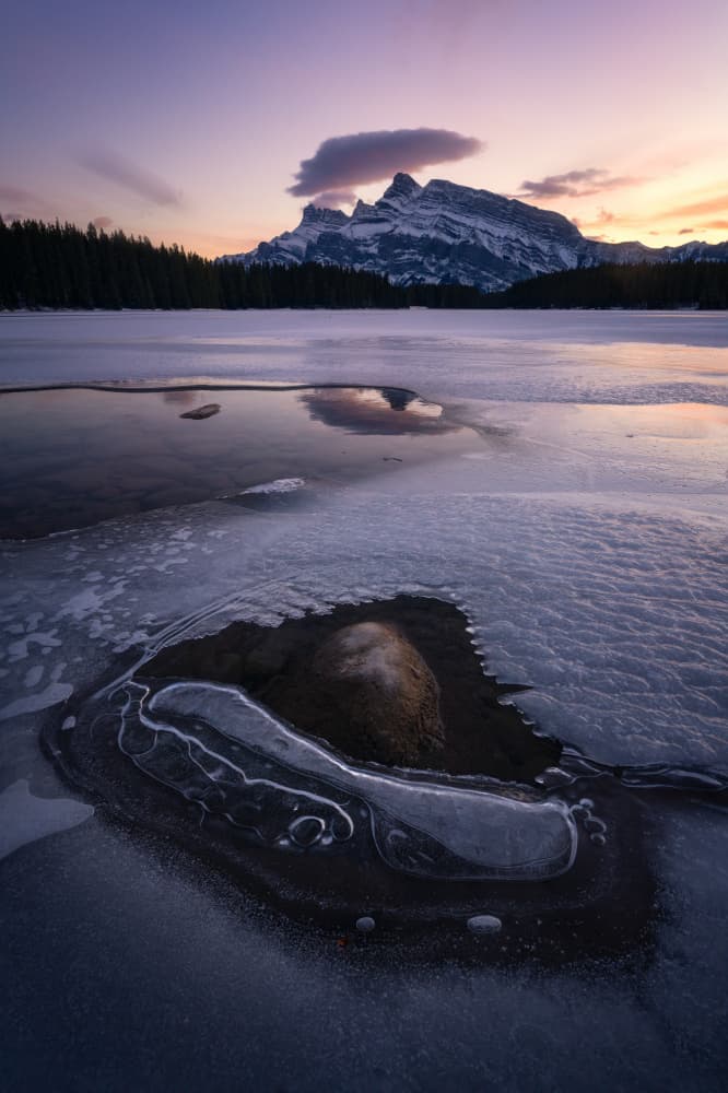 Frozen Mountain Sunset by Yongnan Li （李永男） — canvas wall art