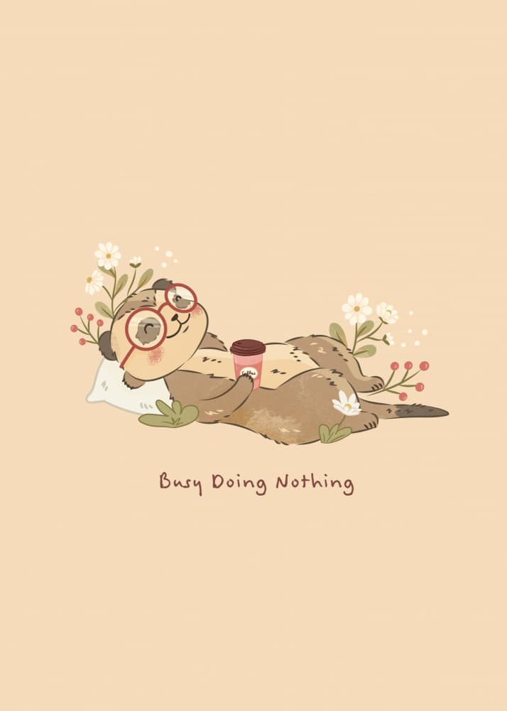 Otter Busy Doing Nothing by Weronika Gross — canvas wall art