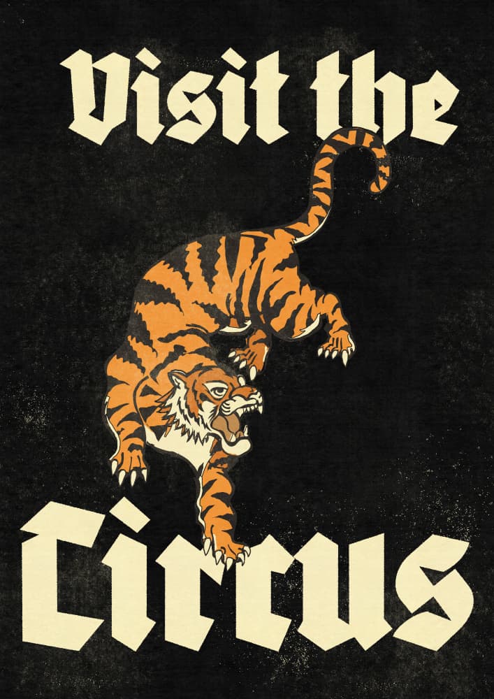 Roaring Circus Tiger by Nicholas — canvas wall art