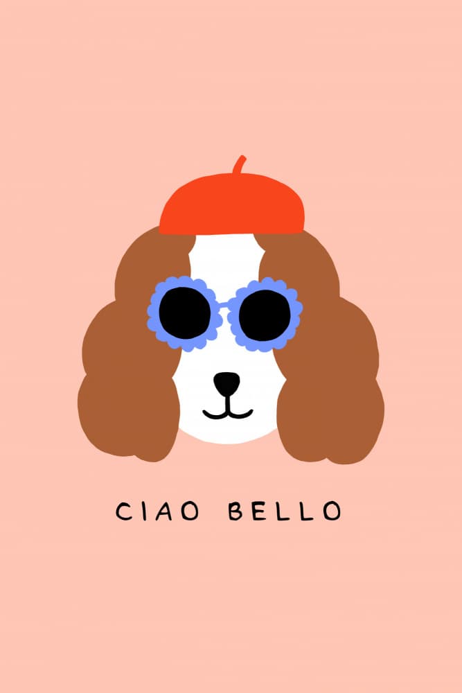 Stylish Dog Beret Shades by Maren Gross — canvas wall art