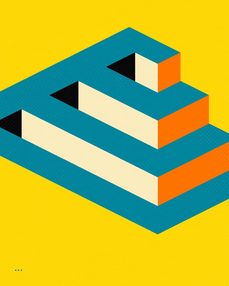 Impossible Geometric Steps by Jazzberry Blue — canvas wall art