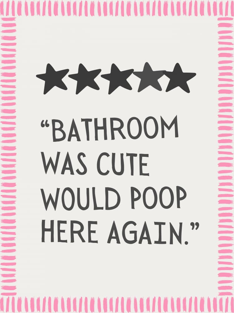 Funny Bathroom Review Stars by Jolly and Dash — canvas wall art