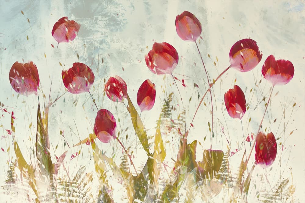 Happy tulips by Nel Talen — canvas wall art