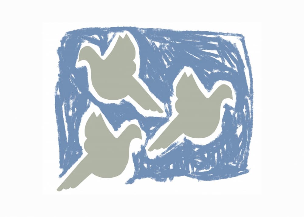 Flying Peace Doves by Carola Cedell — canvas wall art