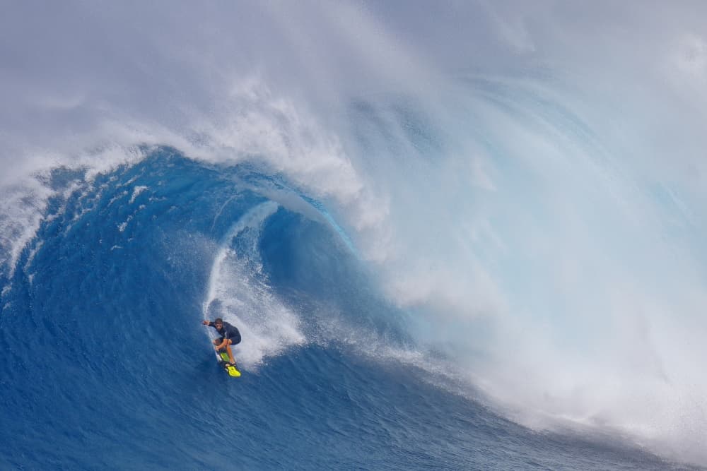 Surfer Riding Big Wave by Peter Stahl — canvas wall art