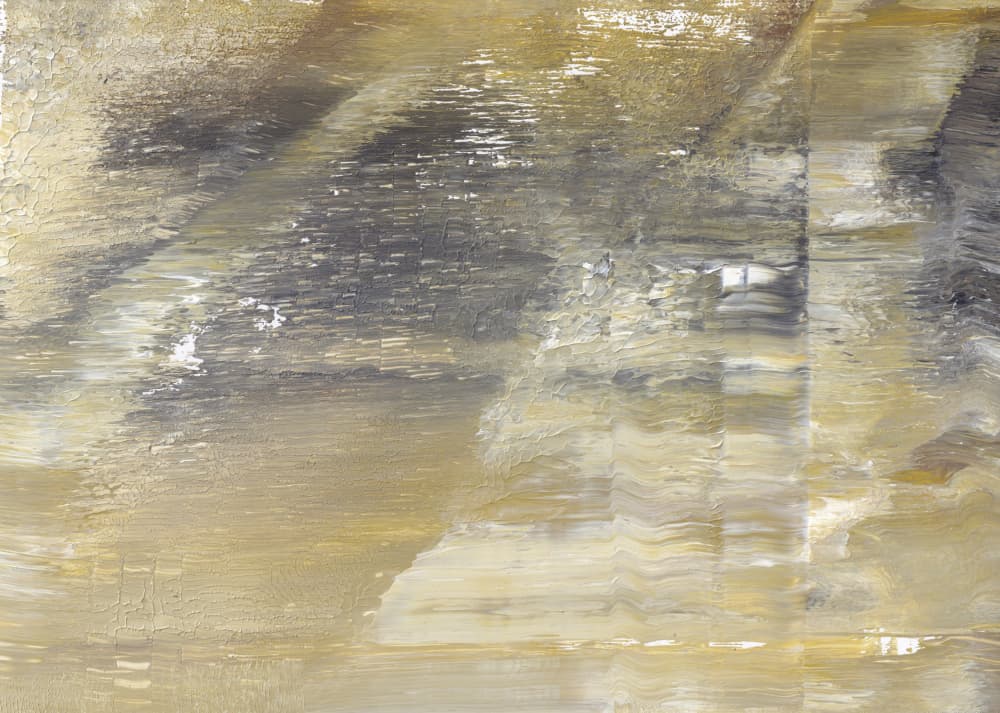 Abstract Gold Grey Wash by Maira Ribena — canvas wall art