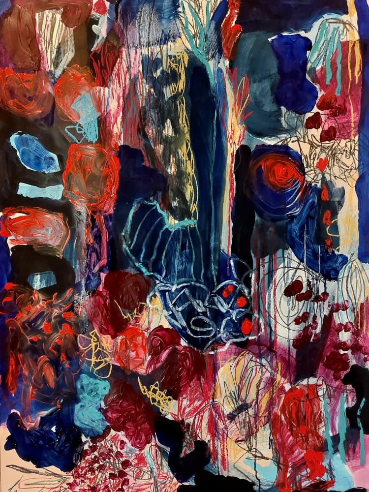 Vibrant Abstract Movement by Monika Riethmueller — canvas wall art