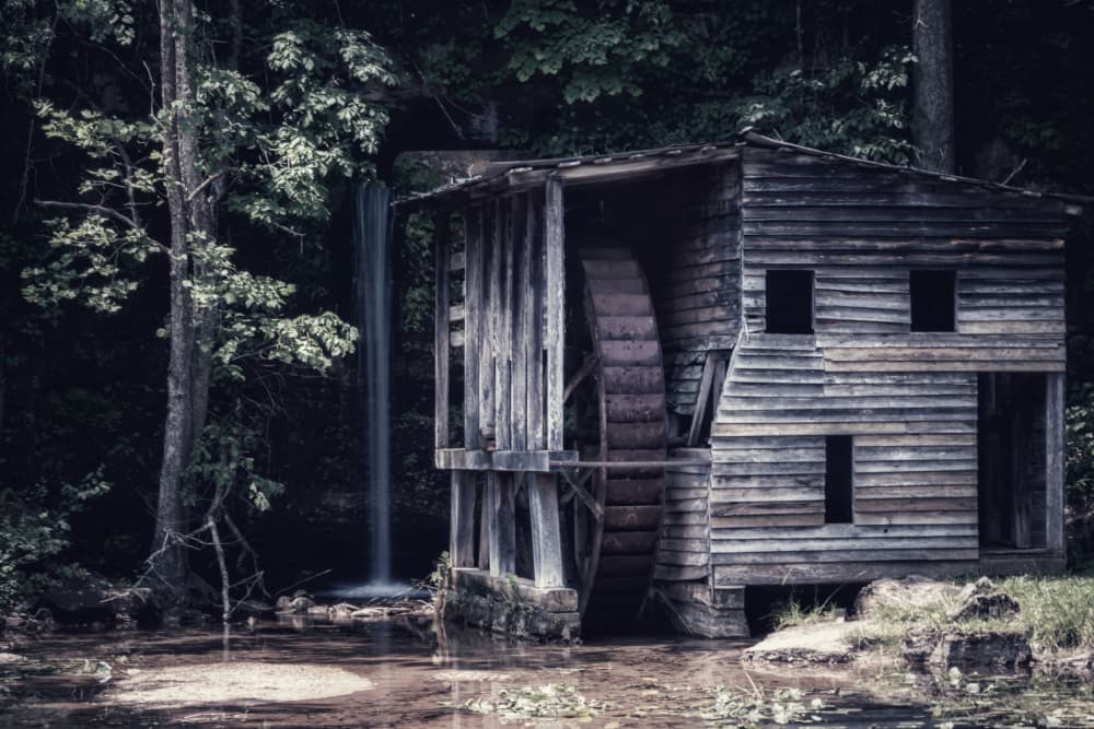 Rustic Water Mill Waterfall by GuruShots — canvas wall art