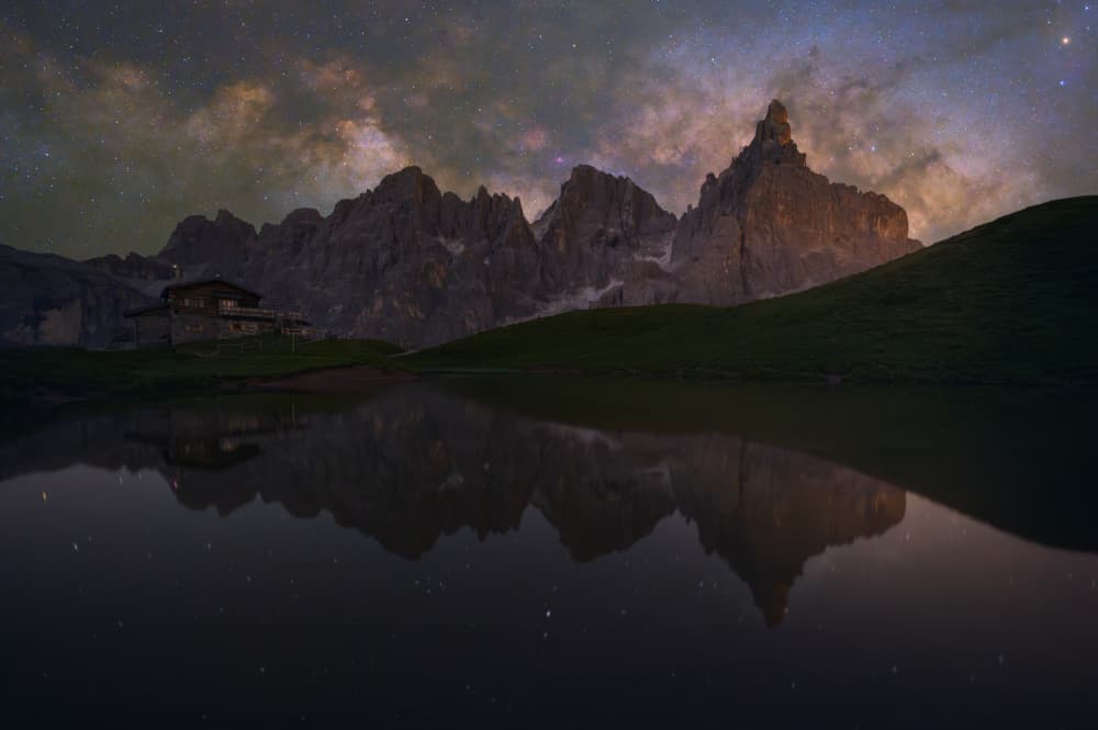 Starry Mountain Reflection by David Martin Castan — canvas wall art