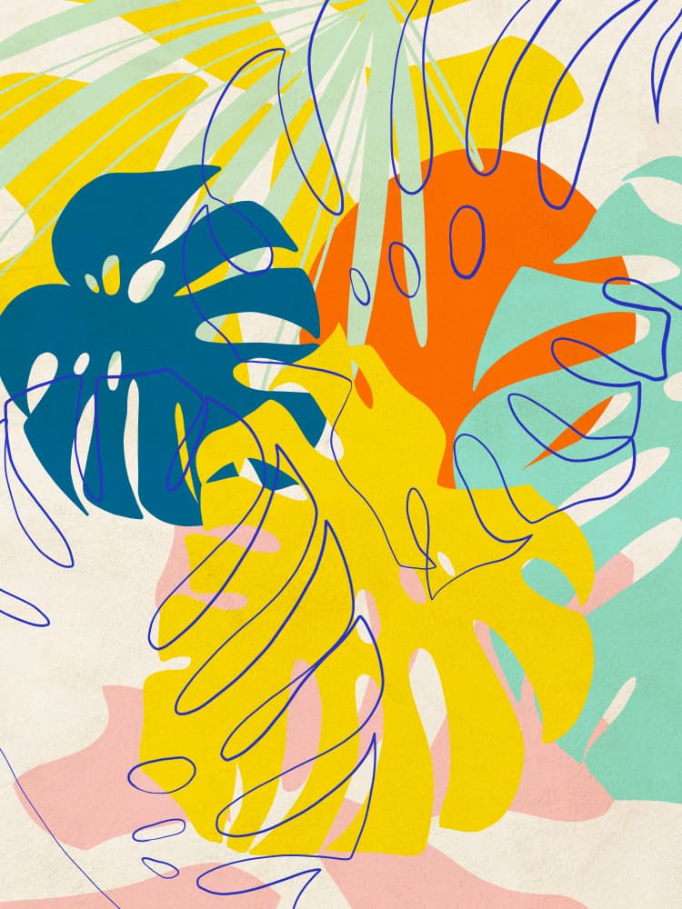Vibrant Tropical Monstera by Dominique Vari — canvas wall art