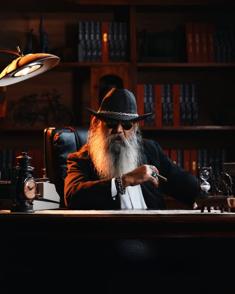 Bearded Gentleman's Study by Asep Awaludin — canvas wall art