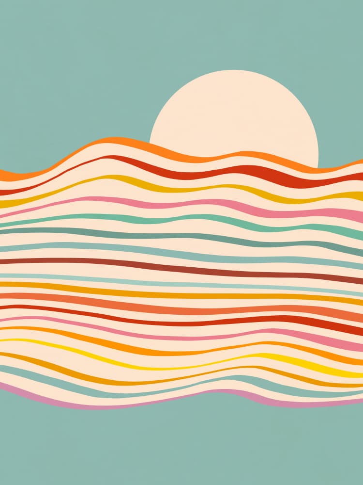 Colorful Striped Sunset by Dominique Vari — canvas wall art