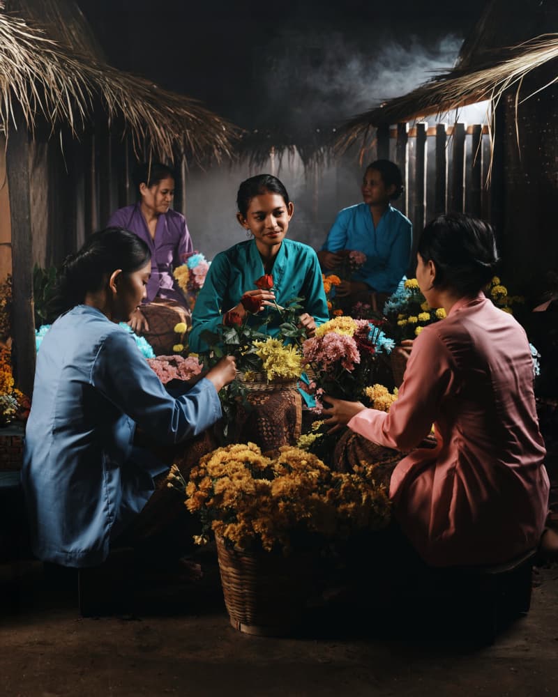 Traditional Flower Artisans by Asep Awaludin — canvas wall art