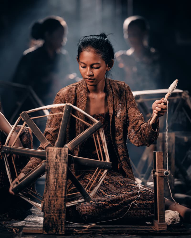 Traditional Textile Craftswoman by Asep Awaludin — canvas wall art