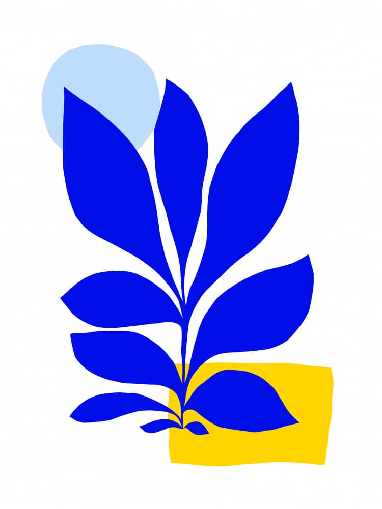 Stylized Blue Leaves by Dominique Vari — canvas wall art
