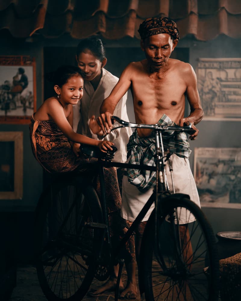 Javanese Family Bicycle by Asep Awaludin — canvas wall art