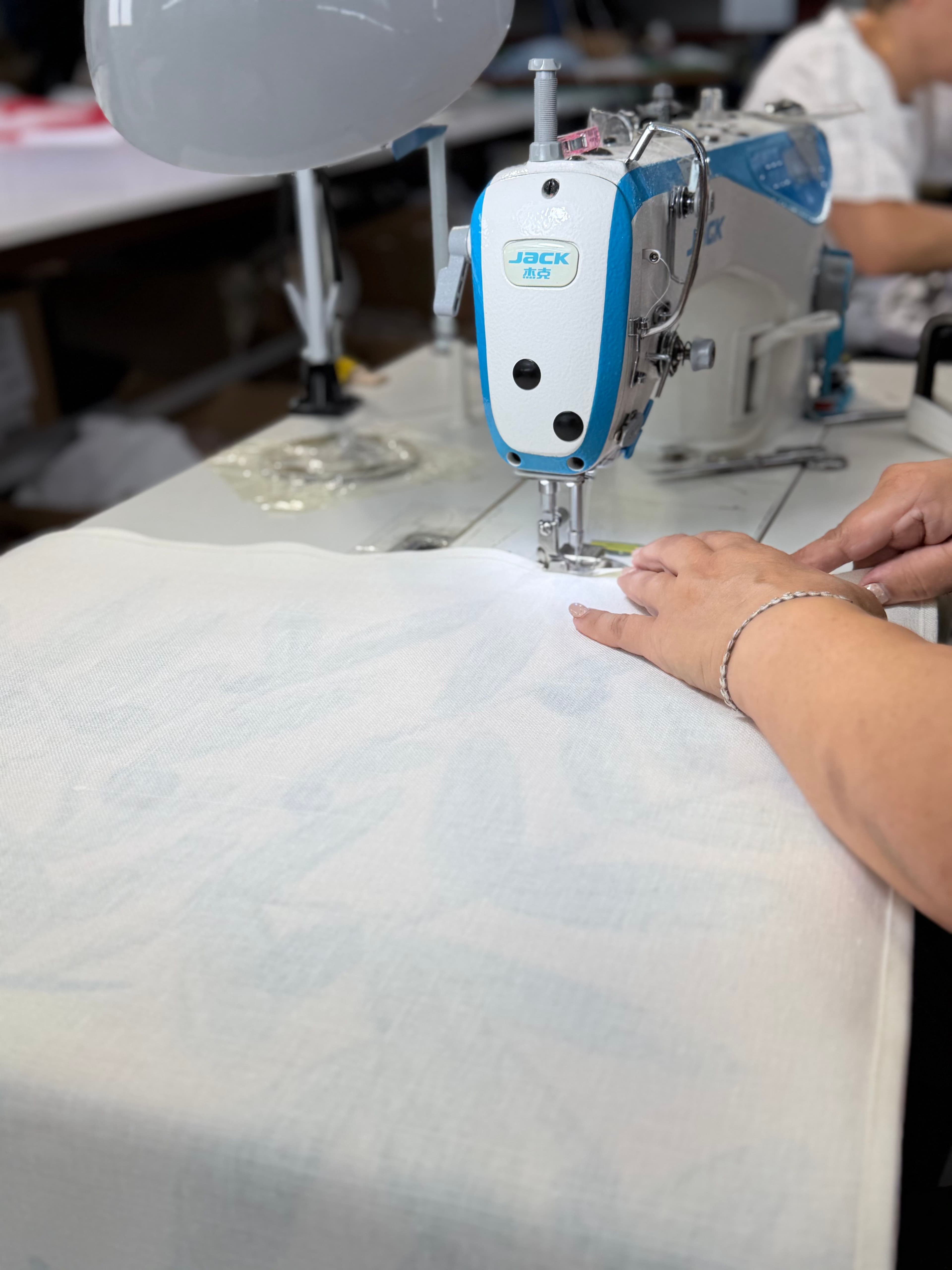 linen wall art sewing process